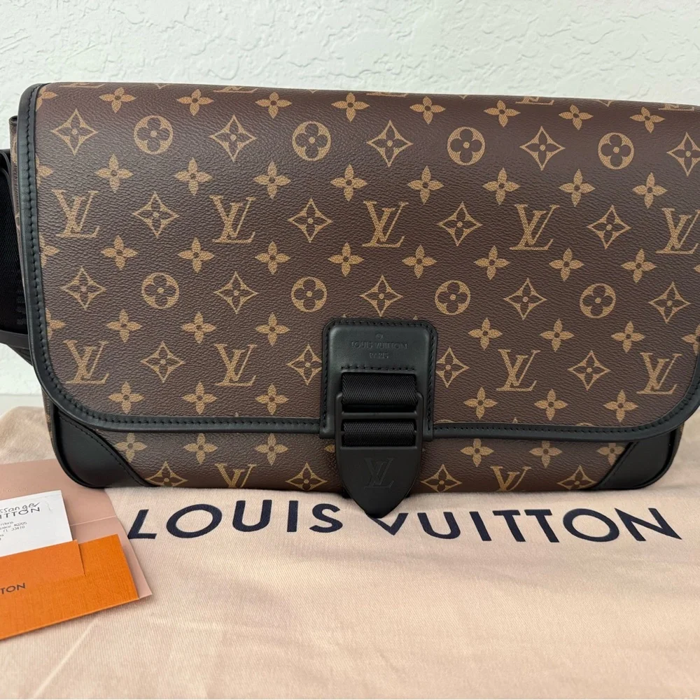 Louis Vuitton Monogram Messenger Bag in Brown and Black - Picture 1 of 16